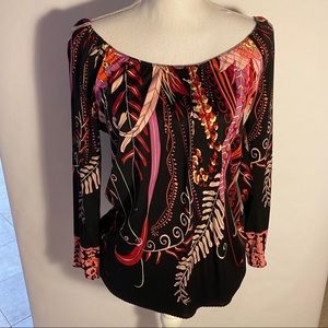 Adlie Tahari Wide Neck Blouse
